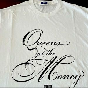 KITH Queens Get The Money Mens White Tee Shirt Authentic Sz S